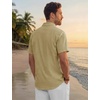 image:imageTACVASEN Mens Casual Button Down Shirts Short Sleeve Cuban Collar Textured Shirt Summer Beach Dress ShirtKhaki