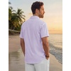 image:imageTACVASEN Mens Casual Button Down Shirts Short Sleeve Cuban Collar Textured Shirt Summer Beach Dress ShirtLtpurple