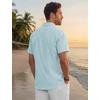 image:imageTACVASEN Mens Casual Button Down Shirts Short Sleeve Cuban Collar Textured Shirt Summer Beach Dress ShirtSkyblue