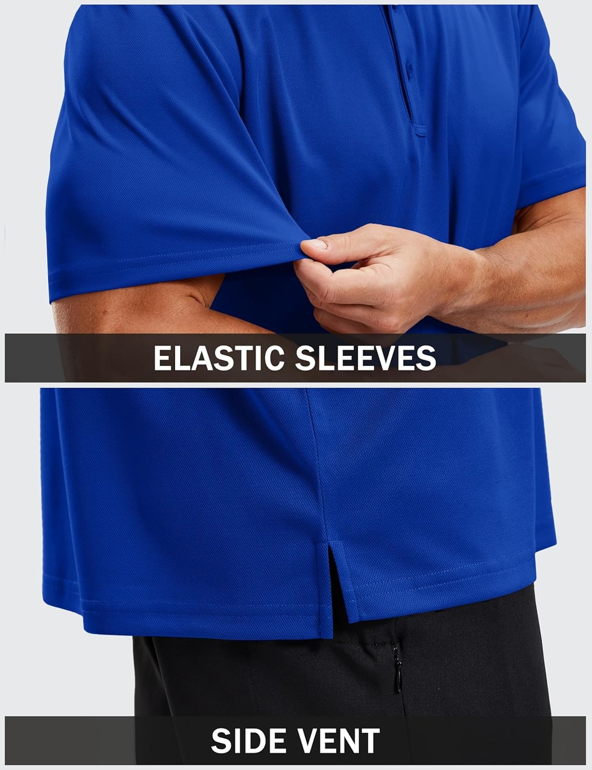 image:imageTACVASEN Mens Polo Shirts Short Sleeve Dry Fit Golf Shirt Collared Moisture Wicking Performance for Work Casual BusinessColorblue