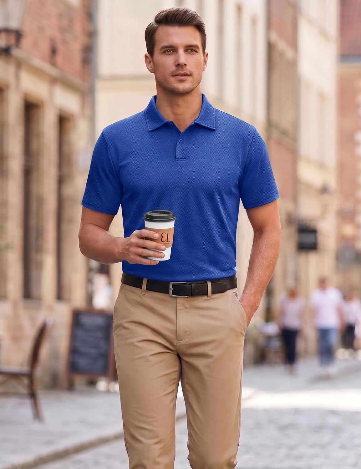 image:imageTACVASEN Mens Polo Shirts Short Sleeve Dry Fit Golf Shirt Collared Moisture Wicking Performance for Work Casual BusinessColorblue