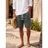 image:imageTACVASEN Mens Cotton Casual Shorts 7 Inch Inseam for Summer Beach Vacation  deep pocketselastic waistvintage drawstringlinen like texturelightweight and soft cottoncasual fit for summer beachDark Grey
