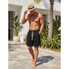 image:imageTACVASEN Mens Cotton Casual Shorts 7 Inch Inseam for Summer Beach Vacation  deep pocketselastic waistvintage drawstringlinen like texturelightweight and soft cottoncasual fit for summer beachBlack