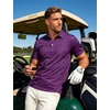 image:imageTACVASEN Mens Golf Shirts Short Sleeve Dry Fit Polo Shirt Performance Print Patterns Collared Casual Shirt for Men AthleticChecker Purple Red