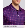 image:imageTACVASEN Mens Golf Shirts Short Sleeve Dry Fit Polo Shirt Performance Print Patterns Collared Casual Shirt for Men AthleticChecker Purple Red
