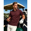 image:imageTACVASEN Mens Golf Shirts Short Sleeve Dry Fit Polo Shirt Performance Print Patterns Collared Casual Shirt for Men AthleticClub Wine Red