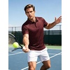 image:imageTACVASEN Mens Golf Shirts Short Sleeve Dry Fit Polo Shirt Performance Print Patterns Collared Casual Shirt for Men AthleticClub Wine Red
