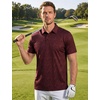 image:imageTACVASEN Mens Golf Shirts Short Sleeve Dry Fit Polo Shirt Performance Print Patterns Collared Casual Shirt for Men AthleticClub Wine Red