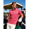 image:imageTACVASEN Mens Golf Shirts Short Sleeve Dry Fit Polo Shirt Performance Print Patterns Collared Casual Shirt for Men AthleticCurve Peach Red