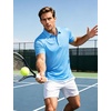 image:imageTACVASEN Mens Golf Shirts Short Sleeve Dry Fit Polo Shirt Performance Print Patterns Collared Casual Shirt for Men AthleticCurve Sky Blue