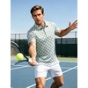 image:imageTACVASEN Mens Golf Shirts Short Sleeve Dry Fit Polo Shirt Performance Print Patterns Collared Casual Shirt for Men AthleticDot Gray Green