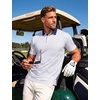 image:imageTACVASEN Mens Golf Shirts Short Sleeve Dry Fit Polo Shirt Performance Print Patterns Collared Casual Shirt for Men AthleticGolf Black White