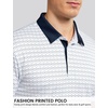 image:imageTACVASEN Mens Golf Shirts Short Sleeve Dry Fit Polo Shirt Performance Print Patterns Collared Casual Shirt for Men AthleticGolf Black White