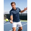 image:imageTACVASEN Mens Golf Shirts Short Sleeve Dry Fit Polo Shirt Performance Print Patterns Collared Casual Shirt for Men AthleticGolf Dark Blue