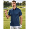 image:imageTACVASEN Mens Golf Shirts Short Sleeve Dry Fit Polo Shirt Performance Print Patterns Collared Casual Shirt for Men AthleticGolf Dark Blue