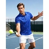 image:imageTACVASEN Mens Golf Shirts Short Sleeve Dry Fit Polo Shirt Performance Print Patterns Collared Casual Shirt for Men AthleticGolf Royal Blue