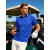 image:imageTACVASEN Mens Golf Shirts Short Sleeve Dry Fit Polo Shirt Performance Print Patterns Collared Casual Shirt for Men AthleticGolf Royal Blue