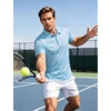 image:imageTACVASEN Mens Golf Shirts Short Sleeve Dry Fit Polo Shirt Performance Print Patterns Collared Casual Shirt for Men AthleticGolf Sky Blue