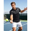 image:imageTACVASEN Mens Golf Shirts Short Sleeve Dry Fit Polo Shirt Performance Print Patterns Collared Casual Shirt for Men AthleticLemon Yellow Trophy