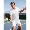 image:imageTACVASEN Mens Golf Shirts Short Sleeve Dry Fit Polo Shirt Performance Print Patterns Collared Casual Shirt for Men AthleticTrophy Pink White