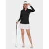 image:imageTACVASEN Womens Quarter Zip Pullover Golf Shirts UPF 50 Long Sleeve Sun Shirts UV Protection Workout Tops03 Black
