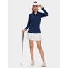 image:imageTACVASEN Womens Quarter Zip Pullover Golf Shirts UPF 50 Long Sleeve Sun Shirts UV Protection Workout Tops04 Navy