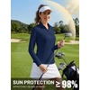 image:imageTACVASEN Womens Quarter Zip Pullover Golf Shirts UPF 50 Long Sleeve Sun Shirts UV Protection Workout Tops04 Navy
