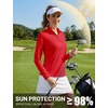 image:imageTACVASEN Womens Quarter Zip Pullover Golf Shirts UPF 50 Long Sleeve Sun Shirts UV Protection Workout Tops05 Tomato Red
