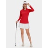 image:imageTACVASEN Womens Quarter Zip Pullover Golf Shirts UPF 50 Long Sleeve Sun Shirts UV Protection Workout Tops05 Tomato Red