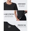 image:imageTACVASEN Womens Short Sleeve Workout Shirts UPF 50 Sun Protection Quick Dry Athletic Tops for Running Gym Tee01 Black
