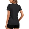 image:imageTACVASEN Womens Short Sleeve Workout Shirts UPF 50 Sun Protection Quick Dry Athletic Tops for Running Gym Tee01 Black