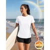image:imageTACVASEN Womens Short Sleeve Workout Shirts UPF 50 Sun Protection Quick Dry Athletic Tops for Running Gym Tee01 White