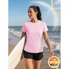 image:imageTACVASEN Womens Short Sleeve Workout Shirts UPF 50 Sun Protection Quick Dry Athletic Tops for Running Gym Tee02 Light Pink
