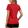 image:imageTACVASEN Womens Short Sleeve Workout Shirts UPF 50 Sun Protection Quick Dry Athletic Tops for Running Gym Tee02 Tomato Red
