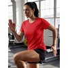image:imageTACVASEN Womens Short Sleeve Workout Shirts UPF 50 Sun Protection Quick Dry Athletic Tops for Running Gym Tee02 Tomato Red