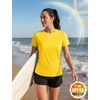image:imageTACVASEN Womens Short Sleeve Workout Shirts UPF 50 Sun Protection Quick Dry Athletic Tops for Running Gym Tee02 Yellow