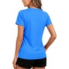 image:imageTACVASEN Womens Short Sleeve Workout Shirts UPF 50 Sun Protection Quick Dry Athletic Tops for Running Gym Tee03 Azure