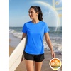 image:imageTACVASEN Womens Short Sleeve Workout Shirts UPF 50 Sun Protection Quick Dry Athletic Tops for Running Gym Tee03 Azure