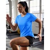 image:imageTACVASEN Womens Short Sleeve Workout Shirts UPF 50 Sun Protection Quick Dry Athletic Tops for Running Gym Tee03 Azure