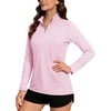 image:imageTACVASEN Womens Quarter Zip Pullover Golf Shirts UPF 50 Long Sleeve Sun Shirts UV Protection Workout Tops02 Pink