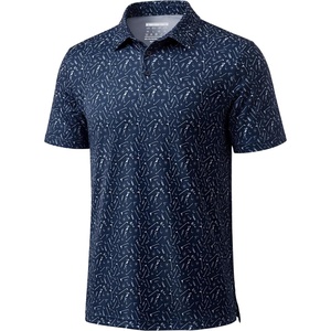 image:imageTACVASEN Mens Golf Shirts Short Sleeve Dry Fit Polo Shirt Performance Print Patterns Collared Casual Shirt for Men AthleticClub Navy
