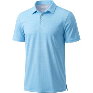 image:imageTACVASEN Mens Golf Shirts Short Sleeve Dry Fit Polo Shirt Performance Print Patterns Collared Casual Shirt for Men AthleticGolf Sky Blue