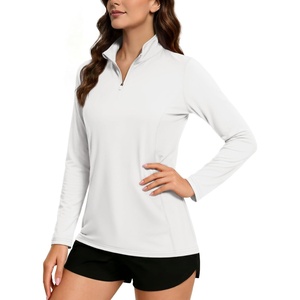 image:imageTACVASEN Womens Quarter Zip Pullover Golf Shirts UPF 50 Long Sleeve Sun Shirts UV Protection Workout Tops01 White