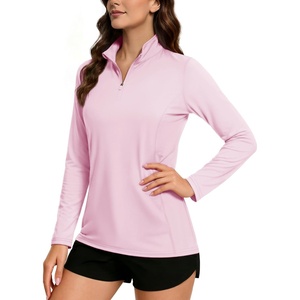 image:imageTACVASEN Womens Quarter Zip Pullover Golf Shirts UPF 50 Long Sleeve Sun Shirts UV Protection Workout Tops02 Pink
