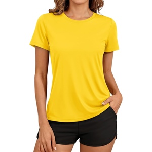 image:imageTACVASEN Womens Short Sleeve Workout Shirts UPF 50 Sun Protection Quick Dry Athletic Tops for Running Gym Tee02 Yellow