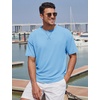 image:imageTACVASEN Mens Cotton TShirts Short Sleeve Crew Neck Soft Comfort Basic  Casual plain loose fitxstitch designlightweight textured fabricdaily outfitsports and beach vacations06 Sky Blue
