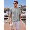 image:imageTACVASEN Mens Cotton TShirts Short Sleeve Crew Neck Soft Comfort Basic  Casual plain loose fitxstitch designlightweight textured fabricdaily outfitsports and beach vacations12 Light Grey