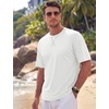 image:imageTACVASEN Mens Cotton TShirts Short Sleeve Crew Neck Soft Comfort Basic  Casual plain loose fitxstitch designlightweight textured fabricdaily outfitsports and beach vacations02 White