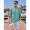 image:imageTACVASEN Mens Cotton TShirts Short Sleeve Crew Neck Soft Comfort Basic  Casual plain loose fitxstitch designlightweight textured fabricdaily outfitsports and beach vacations10 Greyish Green