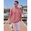 image:imageTACVASEN Mens Cotton TShirts Short Sleeve Crew Neck Soft Comfort Basic  Casual plain loose fitxstitch designlightweight textured fabricdaily outfitsports and beach vacations14 Gray Pink